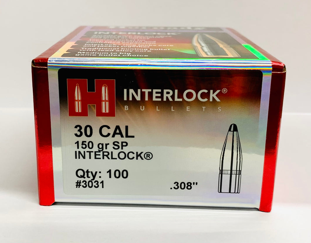 30 CAL (150GR) SP INTERLOCK Bullets by Hornady (100 pcs) #3031