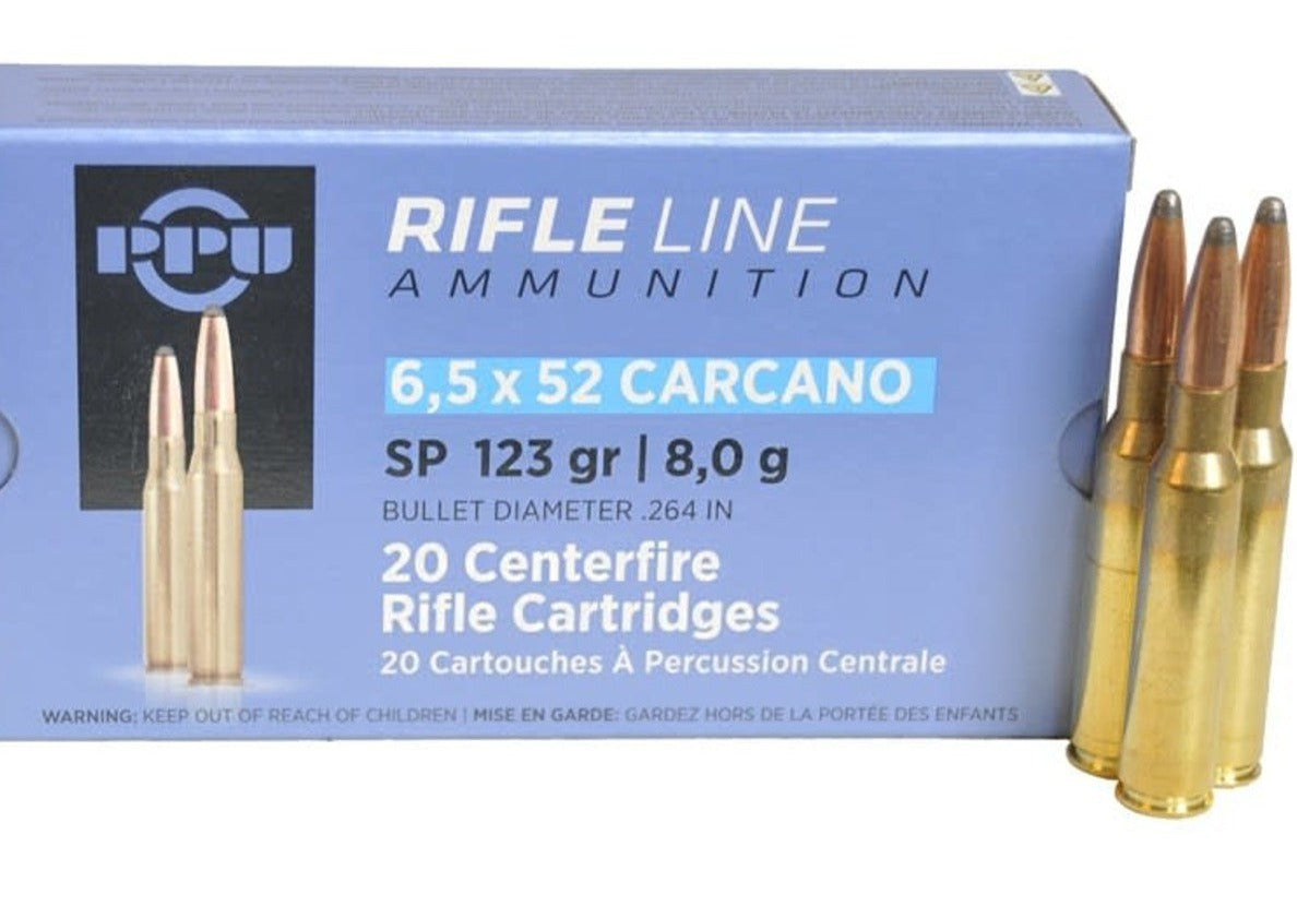 6 5x52 carcano sp ammunition 123gr by ppu 20 pcs intersurplus