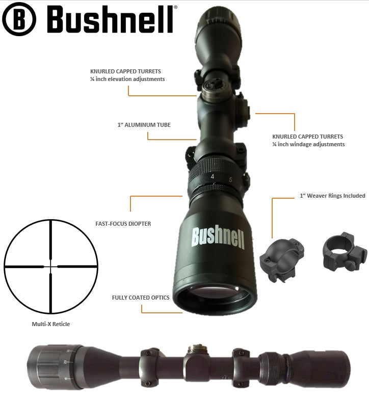 Bushnell 4-12×40 Black Matte **SCOPE W/RINGS