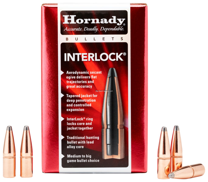 30 CAL (.308) (180GR) SP Interlock Bullets by Hornady (100 pcs) #3070