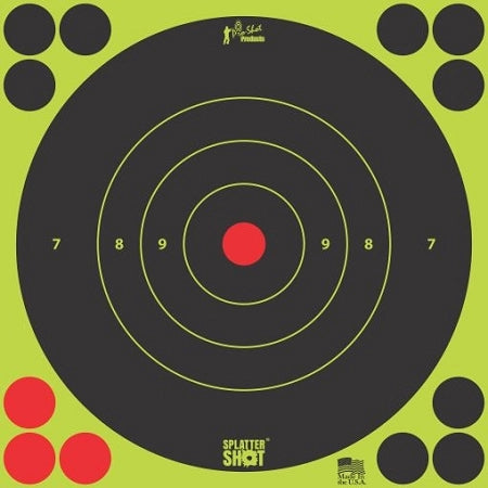Pro-Shot Splatter Shot 8'' Green Bullseye Target- Peel and Stick 6 pack