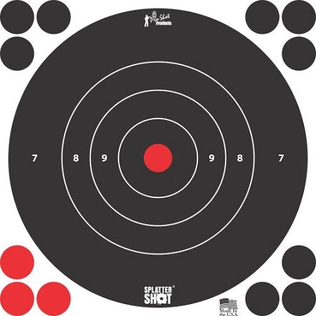 Pro-Shot Splatter Shot 8'' White Bullseye Target-Peel and Stick- 6 pack