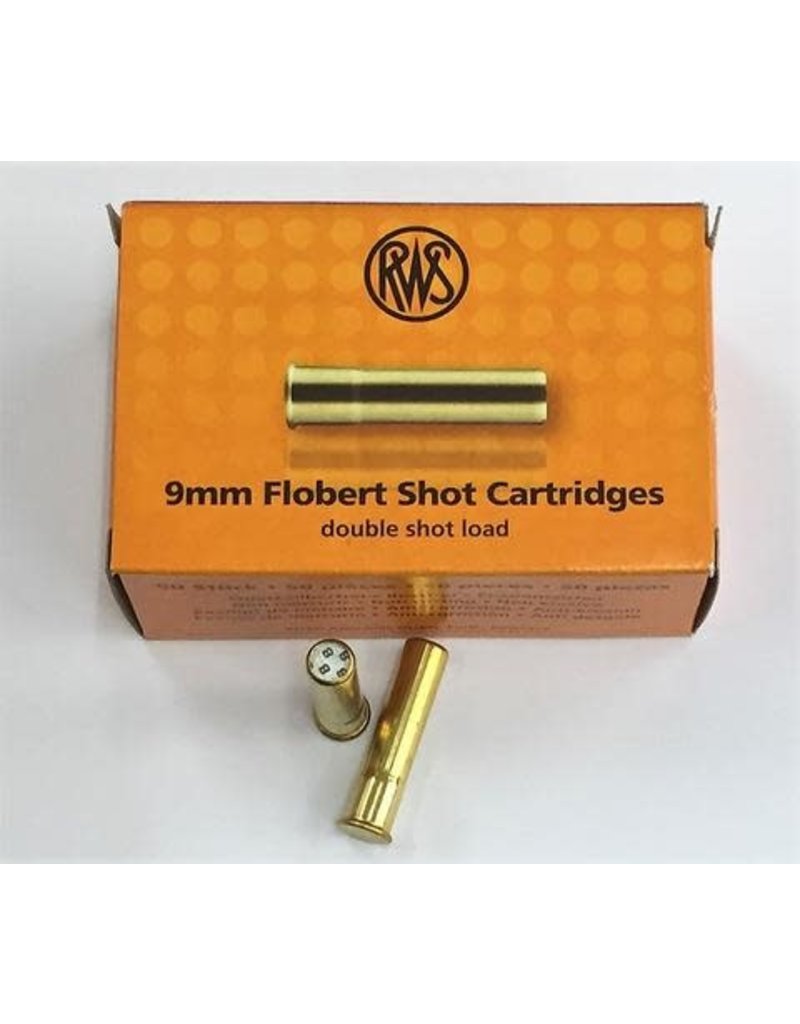 PACK of 5 boxes - 9mm Flobert Shot Cartridges Ammunition by RWS (NO. 10) (50 pcs/box)