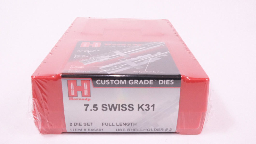 7.5 Swiss K31 Custom Grade Dies by Hornady #546361