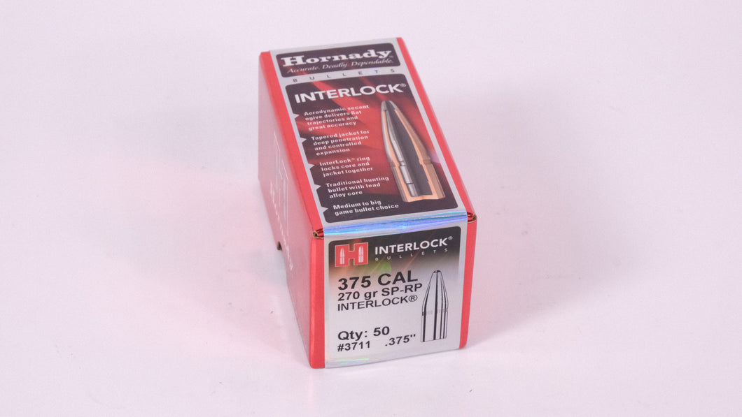 375 Cal Hornady Bullets (270GR) SP-RP Interlock #3711 - 50 PCS