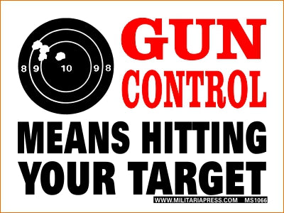Gun Control Means Hitting Your Target Bumper Sticker (Small)
