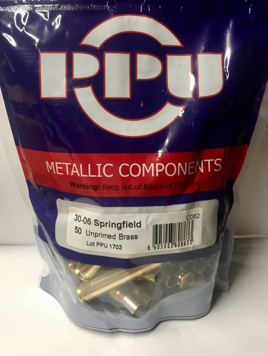 30-06 Springfield Unprimed Brass by PPU (50 pcs)(C062)