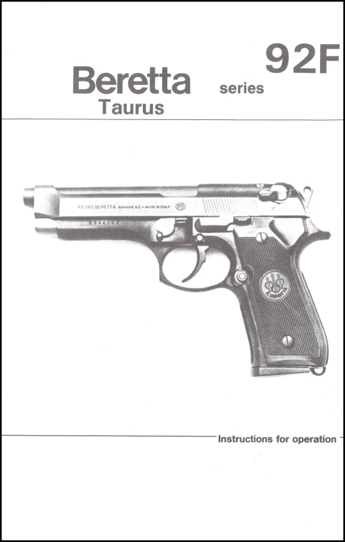 Beretta 92F Taurus, Pistol 9mm Manual – InterSurplus