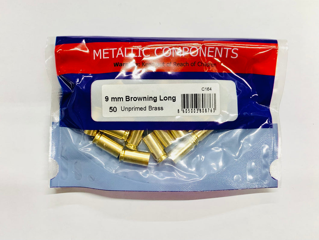 9 mm Browning Long Unprimed Brass by PPU (50 pcs) (C164)